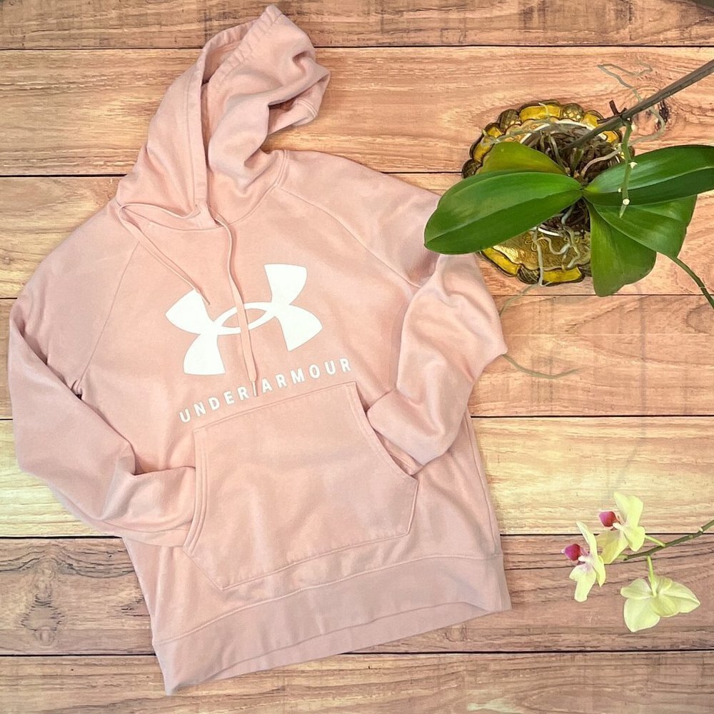 Under Armour Rival Fleece Logo Pink Hoodie #1359849, Size: S